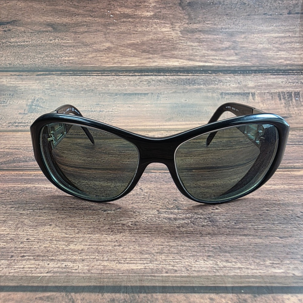 Adrienne Vittadini AV 5057S Black Butterfly Sunglasses Silver Logo Hardware